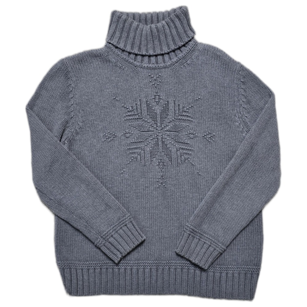 Ralph Lauren Turtleneck Chunky Knit Sweater Womens M Petite Monochrome Snowflake - Picture 12 of 13